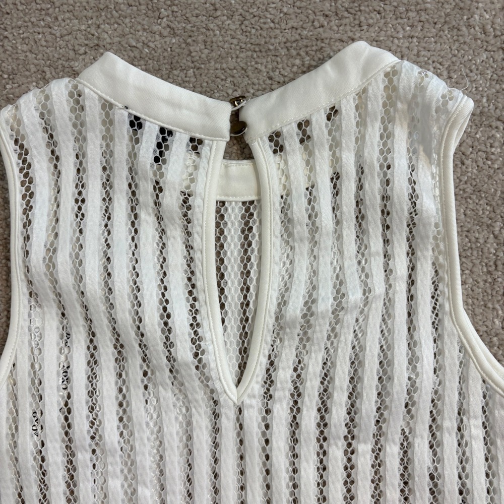 NWT XOXO‎ White Sleeveless Top - Sheer Lace Overlay - Contemporary Style - S - Picture 4 of 10